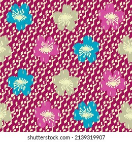 Seamless abstract pattern with floral ornament
