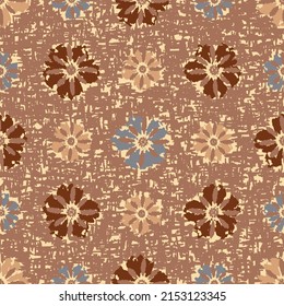 Seamless abstract pattern with floral ornament
