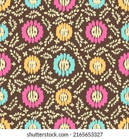 Seamless abstract pattern with floral ornament
