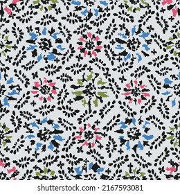 Seamless abstract pattern with floral ornament
