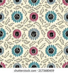 Seamless abstract pattern with floral ornament
