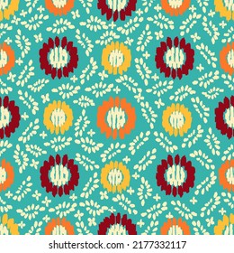 Seamless abstract pattern with floral ornament
