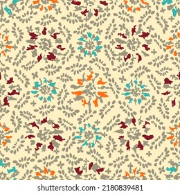 Seamless abstract pattern with floral ornament
