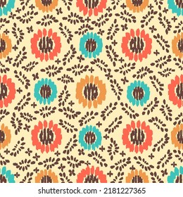 Seamless abstract pattern with floral ornament
