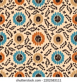 Seamless abstract pattern with floral ornament

