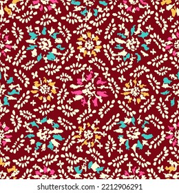 Seamless abstract pattern with floral ornament

