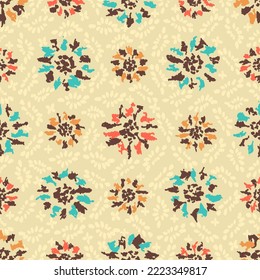 Seamless abstract pattern with floral ornament

