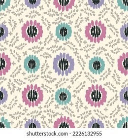 Seamless abstract pattern with floral ornament

