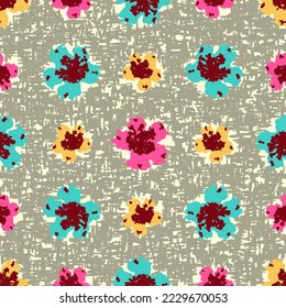 Seamless abstract pattern with floral ornament
