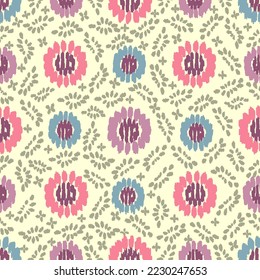 Seamless abstract pattern with floral ornament

