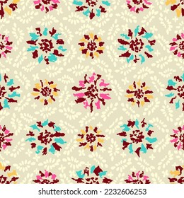 Seamless abstract pattern with floral ornament
