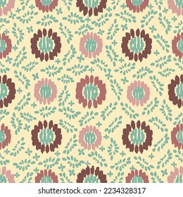 Seamless abstract pattern with floral ornament
