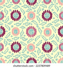 Seamless abstract pattern with floral ornament

