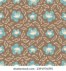 Seamless abstract pattern with floral ornament
