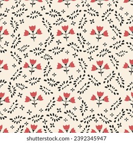 Seamless abstract pattern with floral ornament
