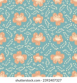 Seamless abstract pattern with floral ornament
