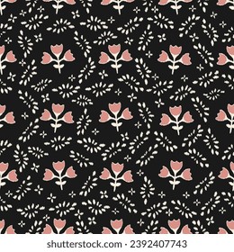 Seamless abstract pattern with floral ornament
