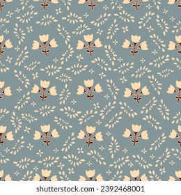 Seamless abstract pattern with floral ornament
