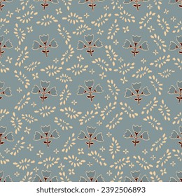 Seamless abstract pattern with floral ornament

