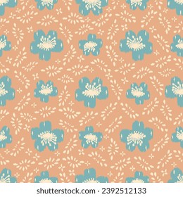Seamless abstract pattern with floral ornament

