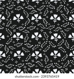 Seamless abstract pattern with floral ornament
