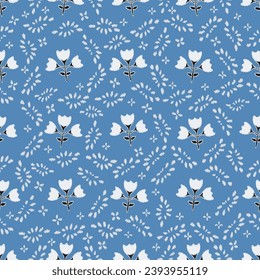 Seamless abstract pattern with floral ornament
