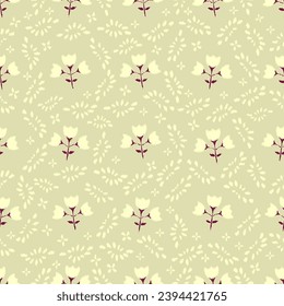 Seamless abstract pattern with floral ornament

