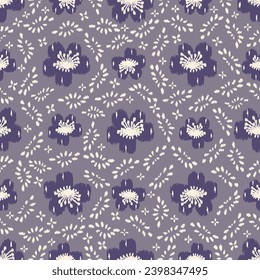 Seamless abstract pattern with floral ornament
