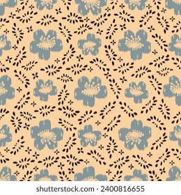 Seamless abstract pattern with floral ornament

