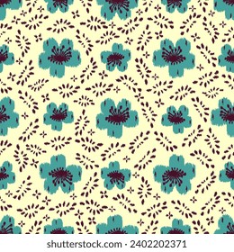 Patrón abstracto sin inconvenientes con adorno floral

