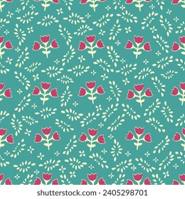 Seamless abstract pattern with floral ornament

