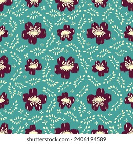 Seamless abstract pattern with floral ornament
