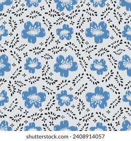 Seamless abstract pattern with floral ornament
