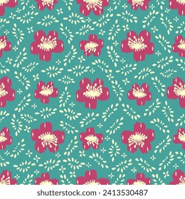 Seamless abstract pattern with floral ornament
