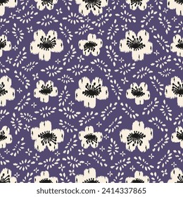Seamless abstract pattern with floral ornament
