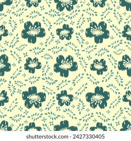 Seamless abstract pattern with floral ornament
