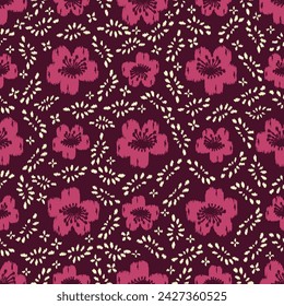 Seamless abstract pattern with floral ornament

