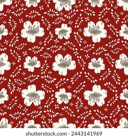 Seamless abstract pattern with floral ornament
