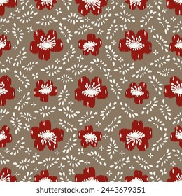Seamless abstract pattern with floral ornament
