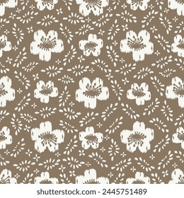 Seamless abstract pattern with floral ornament

