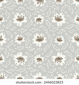 Seamless abstract pattern with floral ornament
