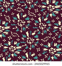 Seamless abstract pattern with floral ornament

