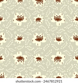Seamless abstract pattern with floral ornament

