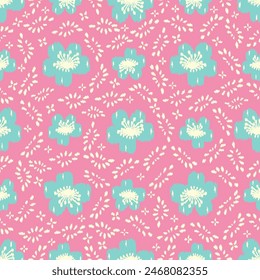 Seamless abstract pattern with floral ornament

