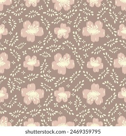 Seamless abstract pattern with floral ornament
