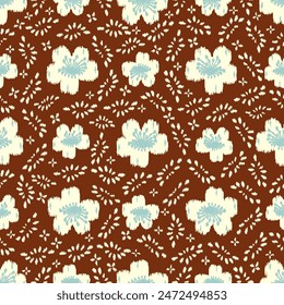 Seamless abstract pattern with floral ornament


