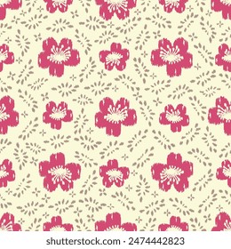 Seamless abstract pattern with floral ornament

