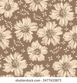 Seamless abstract pattern with floral ornament

