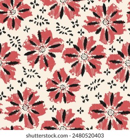 Seamless abstract pattern with floral ornament
