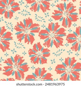 Seamless abstract pattern with floral ornament
